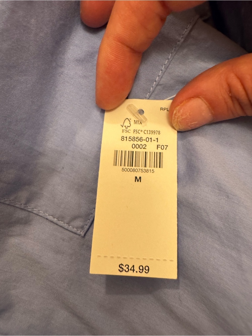 Old Navy Light Blue Button-Down Boyfriend Shirt - Picture 5 of 6